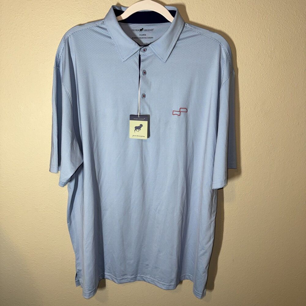 Horn Legend Men’s Polo Blue NASCAR Chicago Street Race Weekend Embroidered